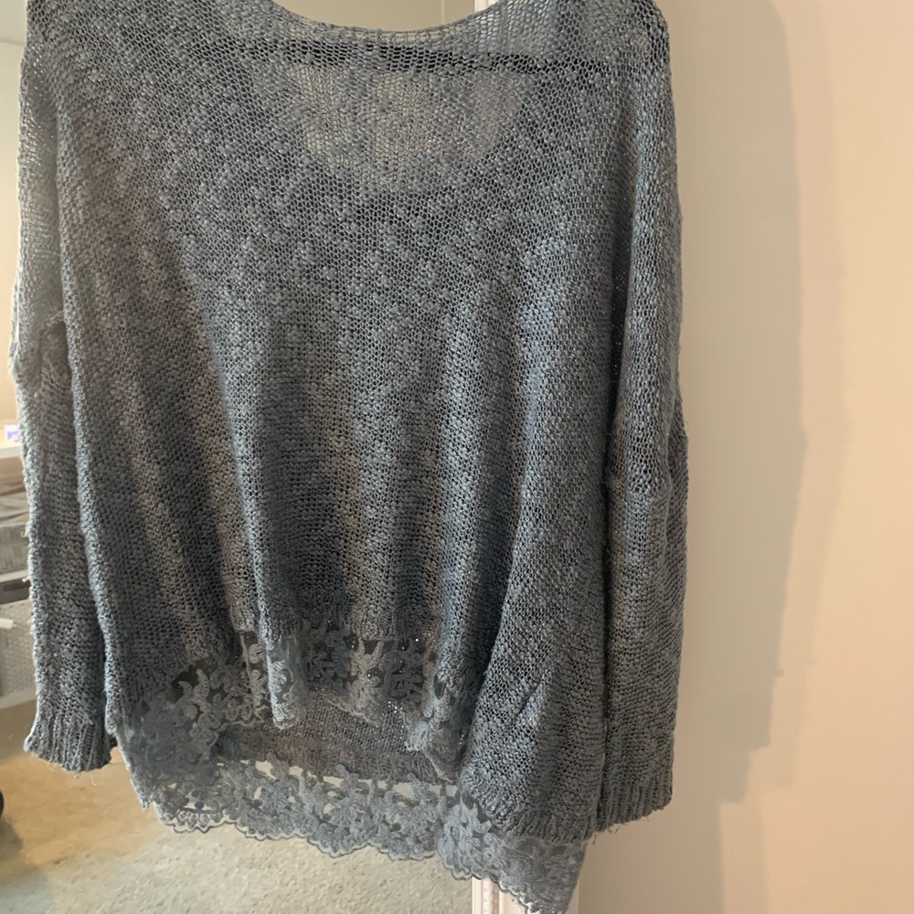 Blue knit pullover